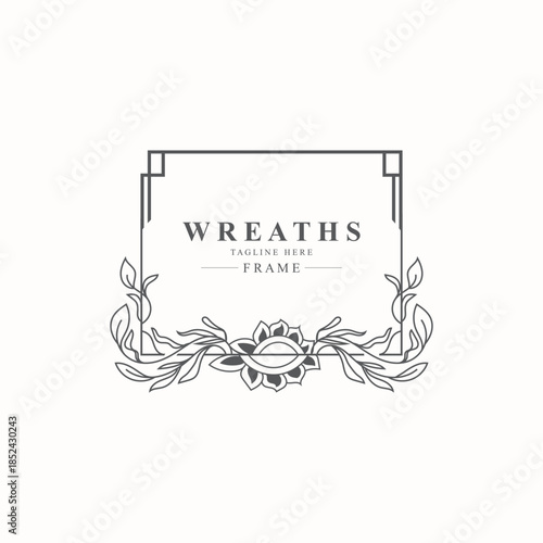 Wreaths Flower logo design botanical. Boutique, Spa, and wedding