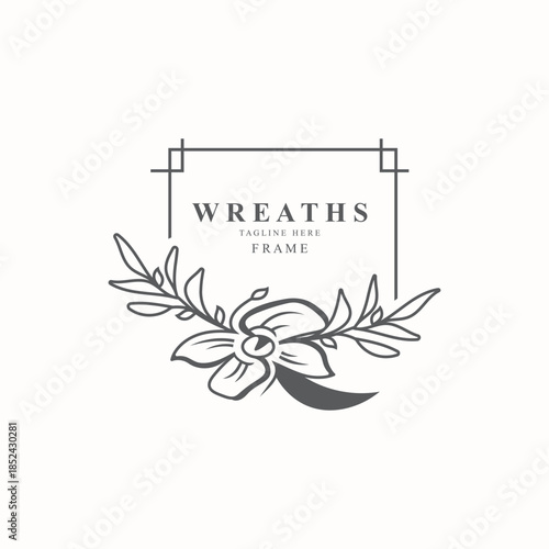 Wreaths Flower logo design botanical. Boutique, Spa, and wedding