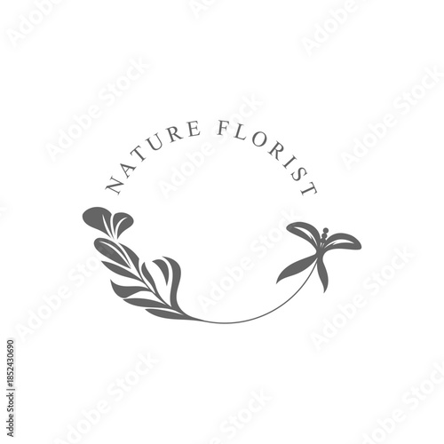 Wreaths Flower logo design botanical. Boutique, Spa, and wedding