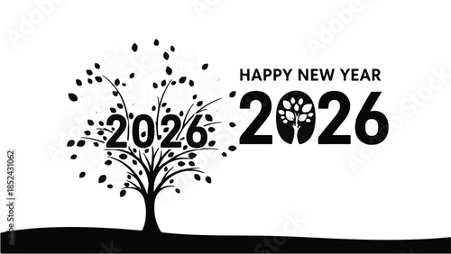 vector tree silhouette with roots