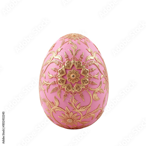 Elegant pink decorative egg art display studio close-up luxury design