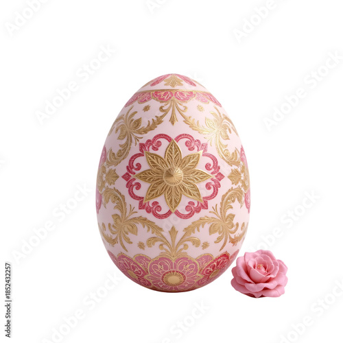 Decorative easter egg display studio setting product photography elegant background close-up view artistic concept