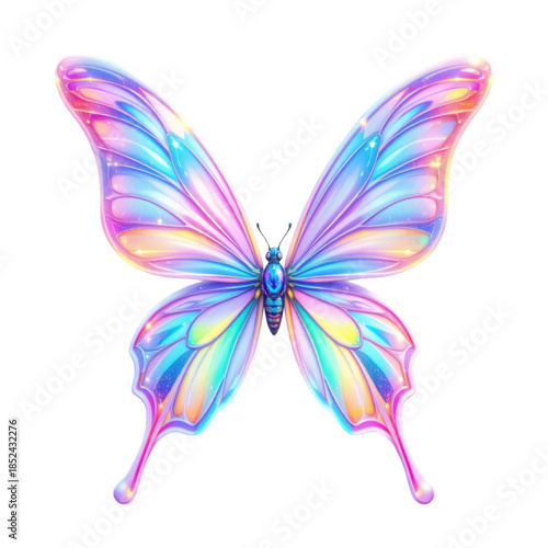 Colorful butterfly illustration digital art nature vibrant environment close-up view fantasy concept