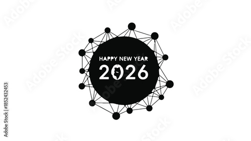 Abstract geometric design celebrates the arrival of the New Year 2026