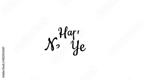 Happy New Year Handwritten Calligraphy Text Writing Animation, Green Screen