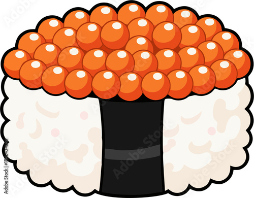 Nigiri Tobiko Sushi Vector Illustration Isolated