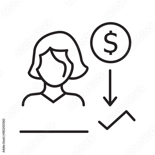 Woman And Money Growth. Saving Result