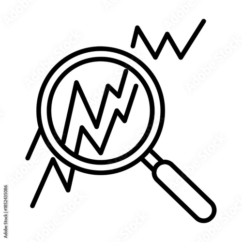 magnifying glass chart analysis