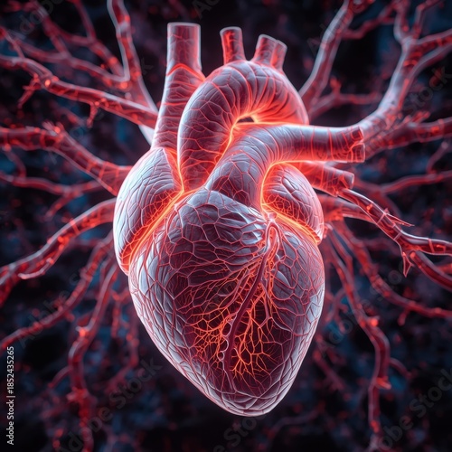 Wallpaper Mural Illuminated human heart anatomy Torontodigital.ca