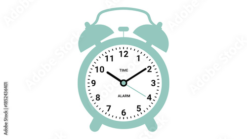 Retro alarm clock with a mint green finish symbolizing morning routine and punctuality