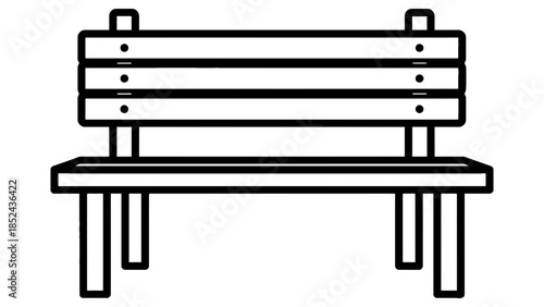 Simple park bench illustration, perfect for outdoor scenes and relaxation concepts.