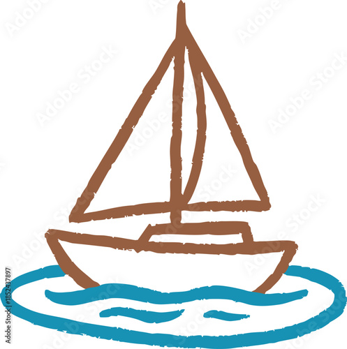 Small sailboat on water