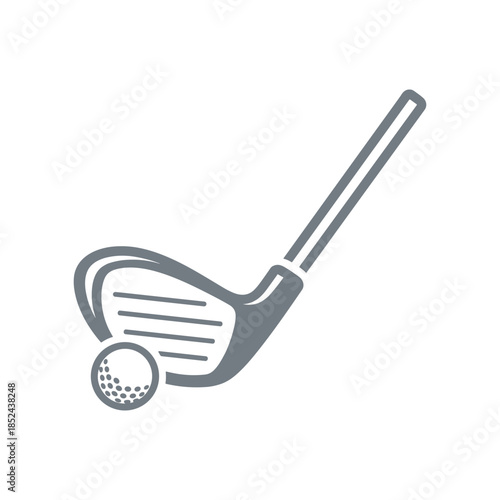 Golf Club and Ball Illustration for Sports and Recreation.
