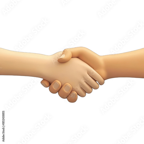 Digital Handshake Illustration for Partnership Concepts on Transparent Background