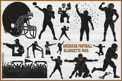 American football silhouette pack graphics