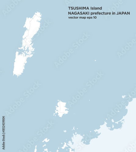 日本の長崎県の対馬のシンプルなロードマップ