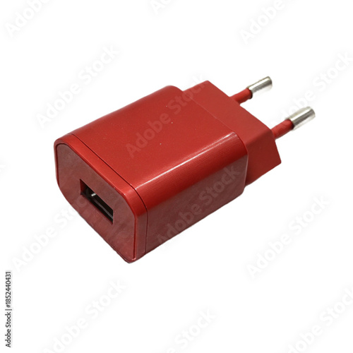  Red electric plug isolated, png file