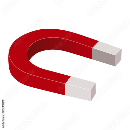 A horseshoe magnet. Editable EPS 10 vector graphic illustration isolated on white background.