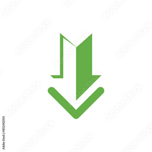 Green Downward Arrow Symbol - Direction, Navigation, and Visual Communication.