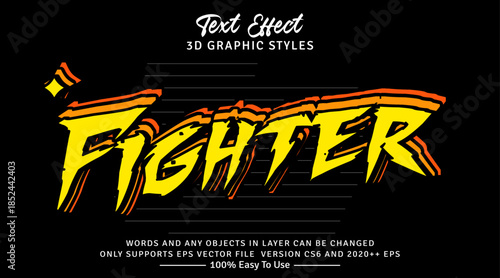 Fighter 3d text style effect