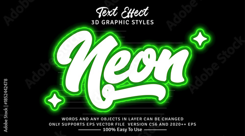 Neon Green text style effect