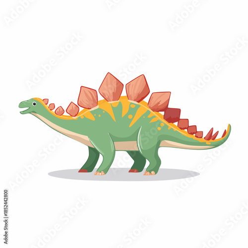 Cartoon dinosaur illustration on a white background prehistoric animal design