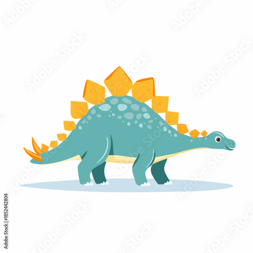 Cartoon dinosaur illustration on a white background prehistoric animal isolated