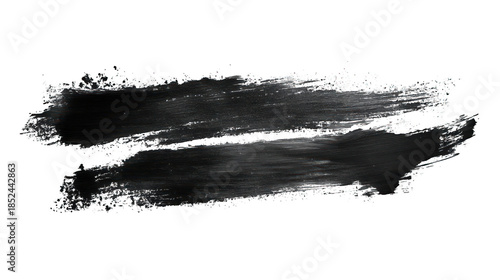 Dynamic Black Paint Brushstrokes with Transparent Backgrounds for Design