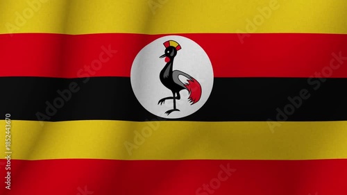 Wallpaper Mural The flag the Republic of Uganda. The evolving national flag the Uganda in 3d format. 1080p HD animation for presentation Torontodigital.ca