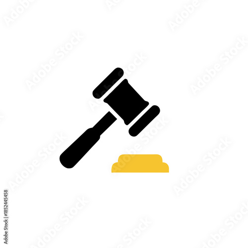 Legal gavel and sound block icon symbolizing justice and auction proceedings