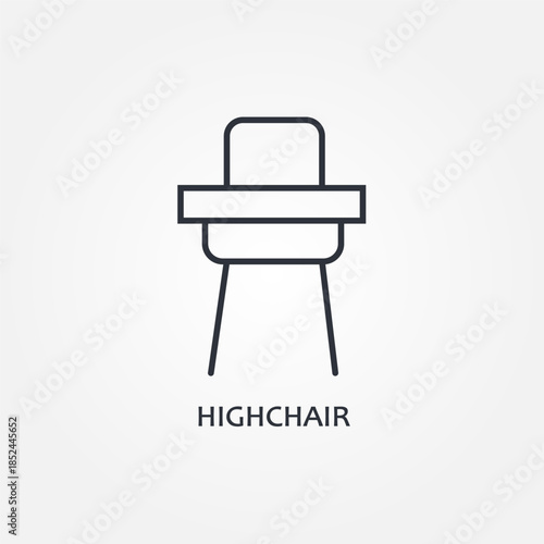 Baby chair icon. Vector icon isolated on white background.