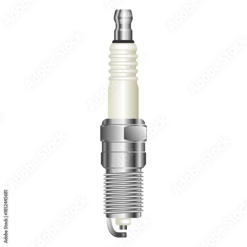 A racing spark plug. Car and motorcycle spare part. Editable EPS 10 vector graphic isolated on white background.