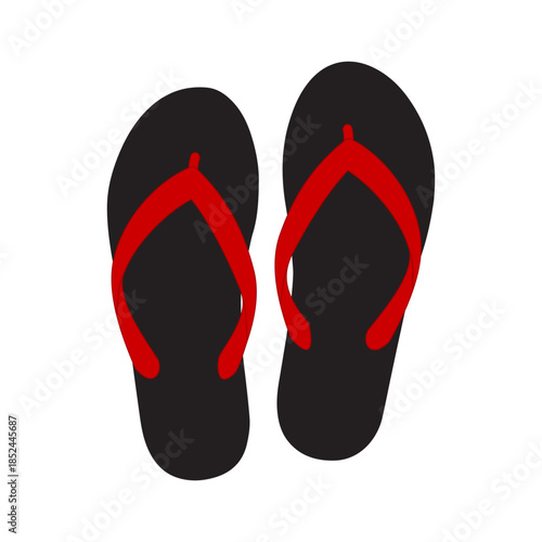 Flip flops summer slippers beach sandals isolated on a white background. Editable EPS 10 vector graphic ideal for poster, postcard, print and apparels.