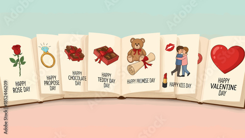 Valentine's Day celebration with romantic symbols and gifts