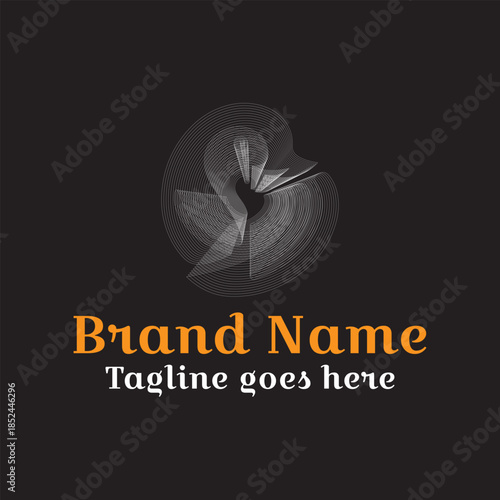 Abstract Graphic with Branding Element: A modern, minimalist logo design that features an elegant and stylized abstract element, perfect for conveying a sense of sophistication and creativity.