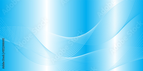 Abstract blue lines and dots connections pattern, social network communication, technology curve line background. Design used for technology, science, banner, template, business and many more.