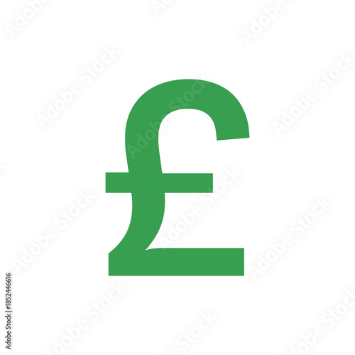 Green Pound Sign Symbolizing British Currency and Financial Transactions.