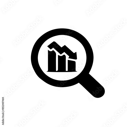 Magnifying Glass Over Downward Trend