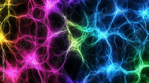 Colorful energy network, abstract background, digital art, website design