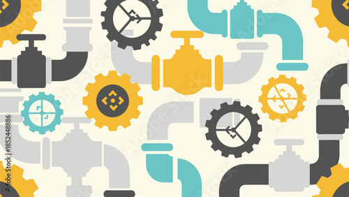 Industrial pipes and gears in a complex system