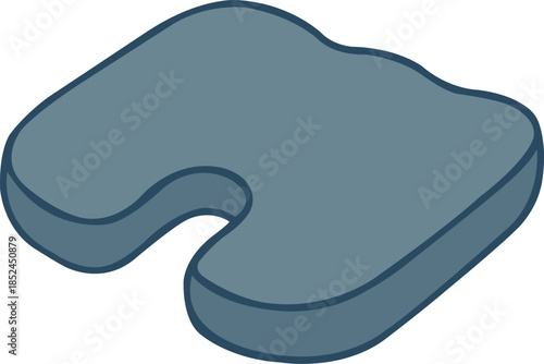 Vector illustration of a Ergonomic seat cushion. Designed to enhance sitting comfort and posture support, representing healthy seating, office comfort, and modern workspace solutions.