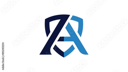 Abstract shield logo with intertwined A and Z letters, symbolizing protection and security.