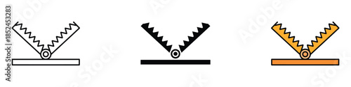 Metal trap icon vector. dangerous open animal trap symbol. vector illustration.