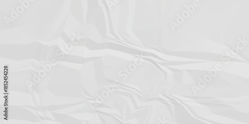 White paper wrinkled texture for background space. Rough white paper. Paper texture, recycled creased paper background.	