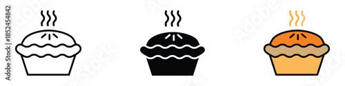 Delicious Hot Pie icon vector. bakery and dessert symbol. vector illustration.