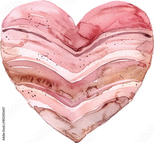 Soft Pink Watercolor Heart Illustration