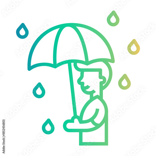 rainy season Line Gradient Icon