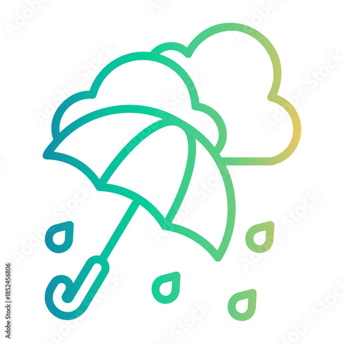 rainy season Line Gradient Icon