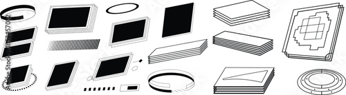 geometric solid shapes with cube square ellipse and rectangle variations for 3d modeling projects
