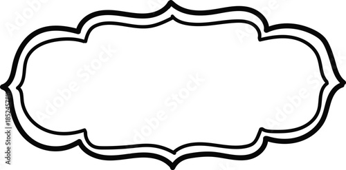 Black Label Border Isolated on White Background
